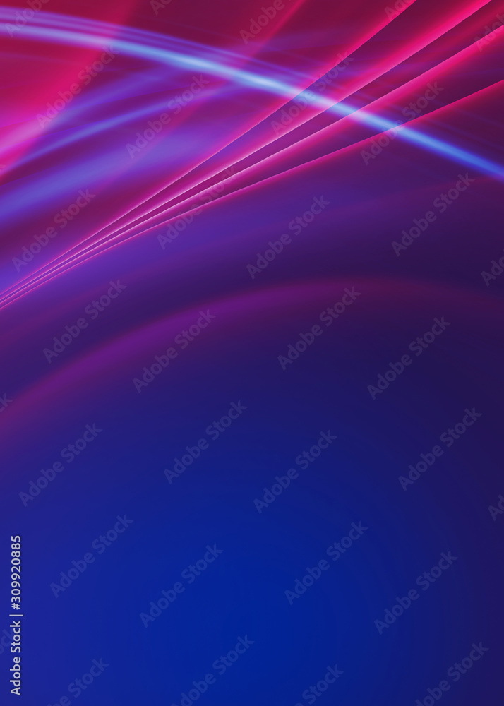 Poster dark abstract background with neon lines, glow.