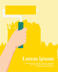 Paint the walls with a roller. Apartment repair