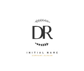 D R DR Beauty vector initial logo, handwriting logo of initial signature, wedding, fashion, jewerly, boutique, floral and botanical with creative template for any company or business.