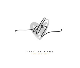 D R DR Beauty vector initial logo, handwriting logo of initial signature, wedding, fashion, jewerly, boutique, floral and botanical with creative template for any company or business.