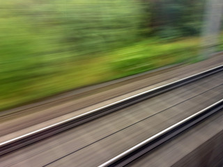 rails of railway. train ride