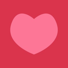 Gentle pink heart on dark pink background like cute flat style vector illustration isolated