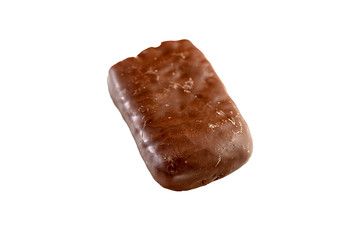 Delicious chocolate candy isolated on white background.