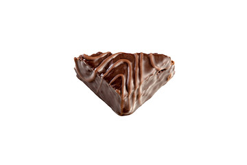 Delicious chocolate candy isolated on white background.