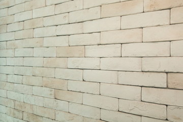 white brick block wall . perspective picture .