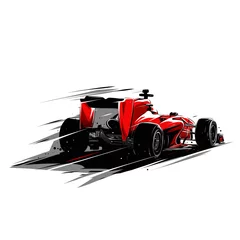 Cercles muraux F1 voiture de sport rouge F1
