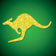 Shiny iridescent glitter Australian Kangaroo in vector format.