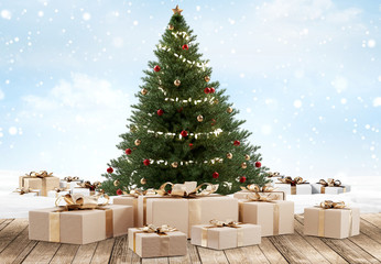 golden brown packages 3d-illustration design