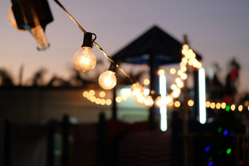 blurred, Lamps hanging with bokeh background.