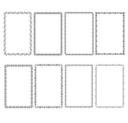 Decorative frames. Retro ornamental frame, vintage rectangle ornaments and ornate border. Decorative wedding frames, antique museum picture borders or deco devider. Isolated icons vector set