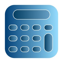 Blue calculator finance and business flat icon gradient on white background isolated vector