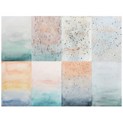 Watercolor mockup template Pastel color banner set