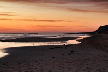 Sunrise on the beach in Arenales del Sol, Alicante