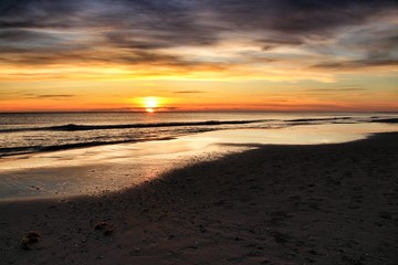 Sunrise on the beach in Arenales del Sol, Alicante
