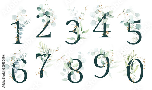 Dark Green Floral Number Set Digits 1 2 3 4 5 6 7 8 9 0 With Green Leaves Botanic Branch Bouquet Composition Unique Collection For Wedding Invites Decoration Other Concept Ideas Wall Mural Veris Studio Dark Green Floral Number Set Digits 1 2 3 4 5 6 7 8 9 0 With Green Leaves Botanic Branch Bouquet Composition Unique Collection For Wedding Invites Decoration Other Concept Ideas Wall Mural Veris Studio