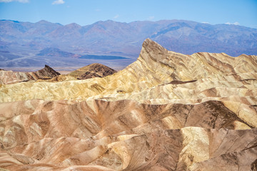 Zabriskie Point, this short hike to a spectacular view is one of the park's most famous in Death Valley, USA