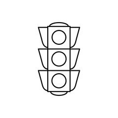 Icono plano lineal semáforo en color negro