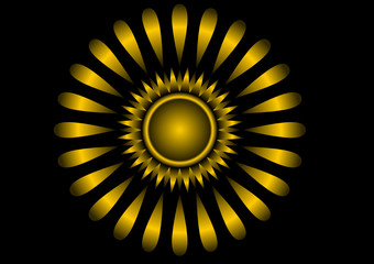 Bronze Mandala on black background