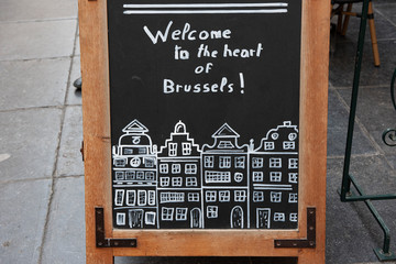 Welcome-Reklametafel, Brüssel, Belgien