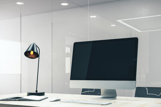 Modern designer desktop with computer