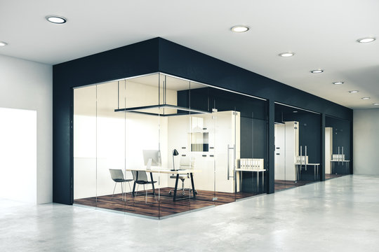 Contemporary glass office interior