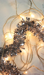 white background with sparkles garland