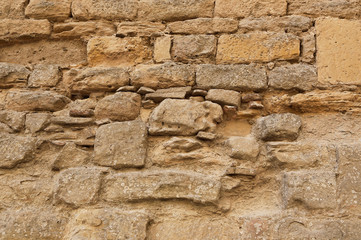 Very old stone wall texture, Carcassonne, France