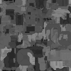 8K greyscale tech city cyberpunk displacement map texture for 3d modelling