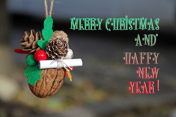 Merry Christmas and Happy New Year cover photo. Holiday postcard © Radila