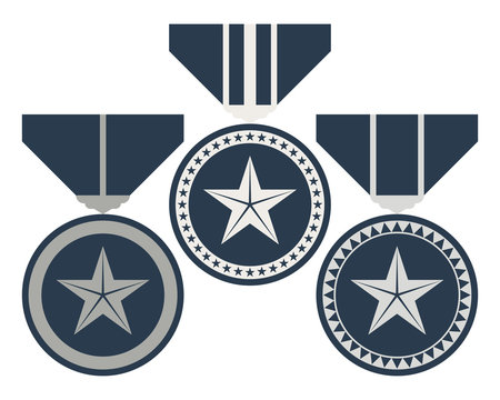 Rank Medal Set. Level and Progress Award Sign