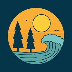 beach logo design vector illustration	