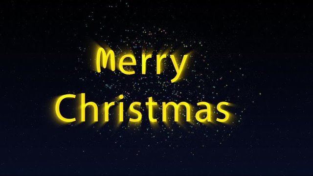 Firework, fireworks glowing with text Merry christmas on night star sky background. High quality best stock abstract footage of beautiful typography Merry christams on fireworks night sky background