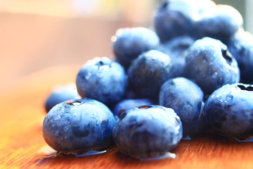 fresh berries blueberries close-up scattered