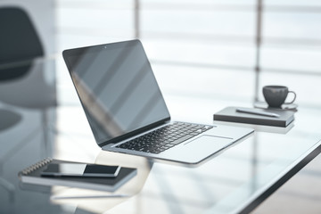 laptop on table