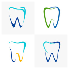 Set of Dental Logo Design Template. Creative Dentist Logo Concept. Dental Clinic Creative Company Vector Logo.