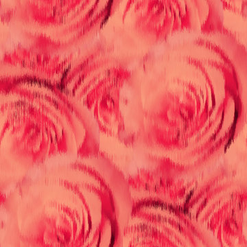 Blurry fuzzy floral rose seamless repeat vector pattern swatch. Velvet fancy faded mysterious flourish dynamic romantic design.