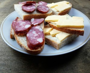 bread with cheese and olives
