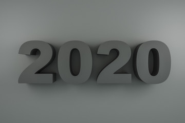 3D number new year 2020