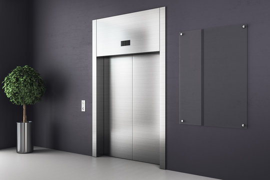 Modern interior with elevator