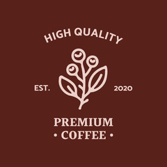 coffee shop logo template vector for premium coffee business. Editable vector file. Simple, retro, and vintage style.