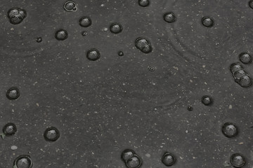 background puddle rain / circles and drops in a puddle, texture with bubbles in the water, autumn rain