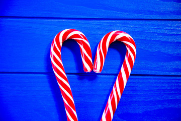 Obraz premium Heart made of сhristmas Candy - Candy Cane Stick.