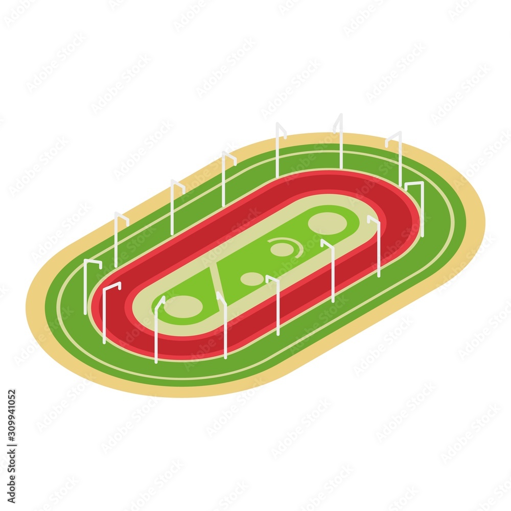 Aufkleber running arena icon. isometric of running arena vector icon for web design isolated on white backgrou