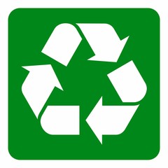 Obraz premium A white and green Recycle symbol illustration