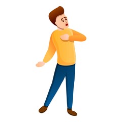 Boy singing icon. Cartoon of boy singing vector icon for web design isolated on white background