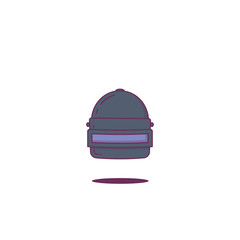 Military armored helmet. Line style vector. Game helmet item. War and army pubg armour. Vector shooter icon. 