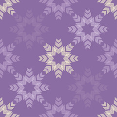 Seamless pattern with Decorative Snowflakes and Stars. Vector illustration for web design or print.