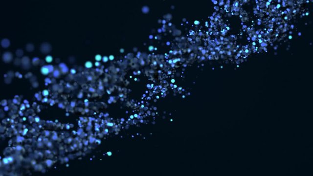 Abstract DNA double helix with depth of field rotating