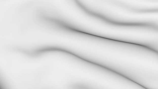 White silk fabric 3D simulation. Waves background of cloth in the wind. 