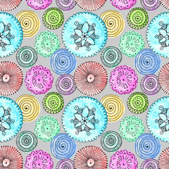 Fototapeta premium seamless doodle pattern of round elements